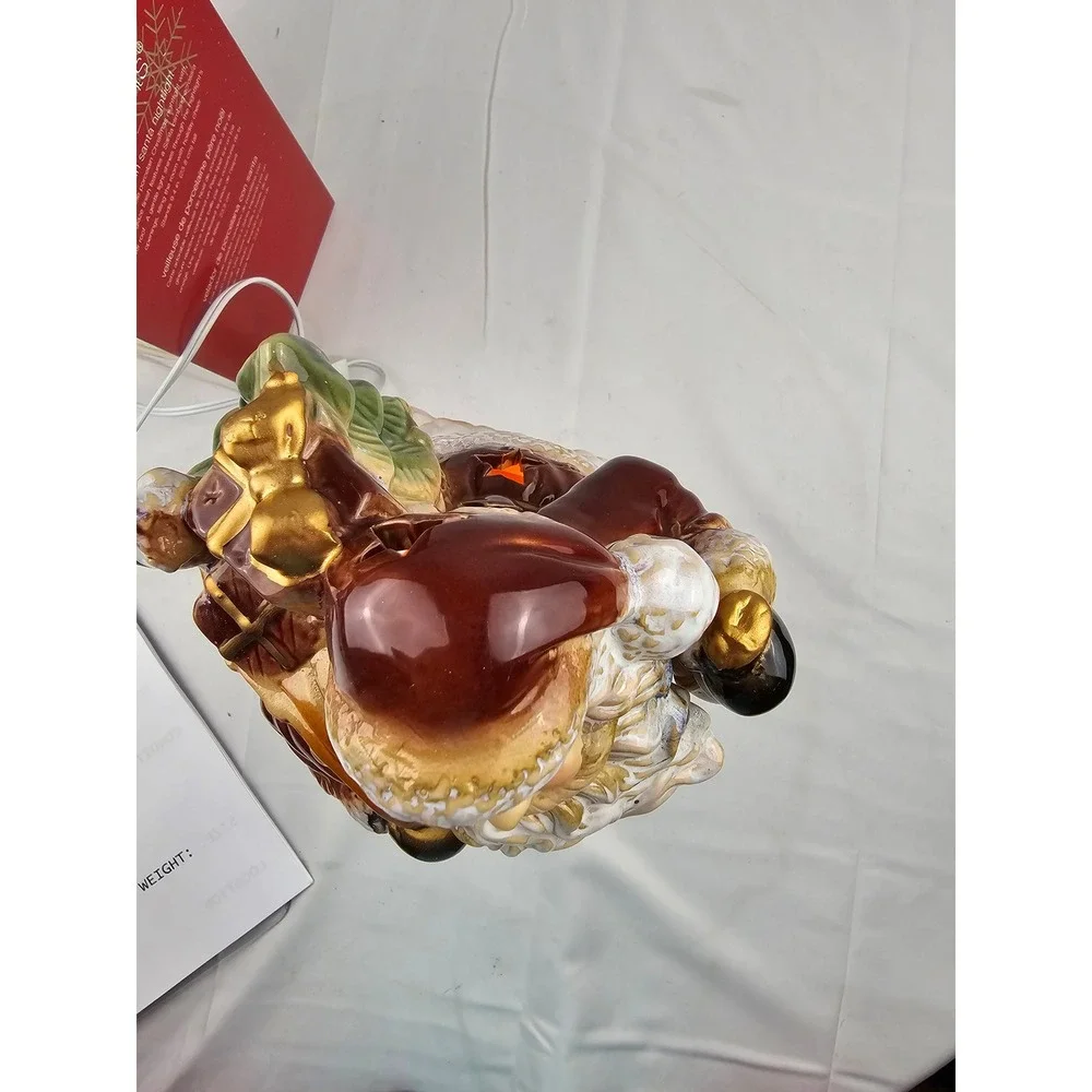 Elements Santa Claus Night Light Figurine Porcelain With Box Christmas Decor‎